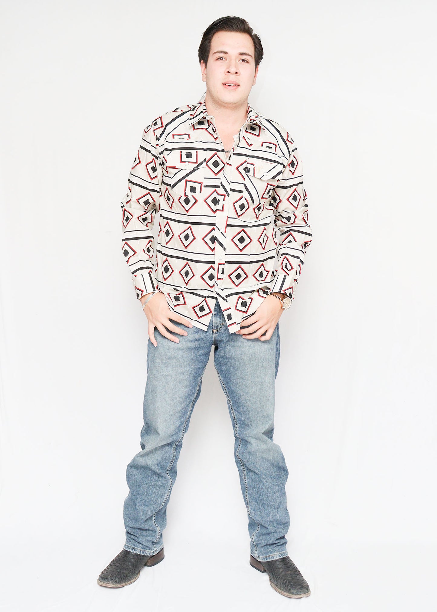 Camisa Grecas Manga Larga