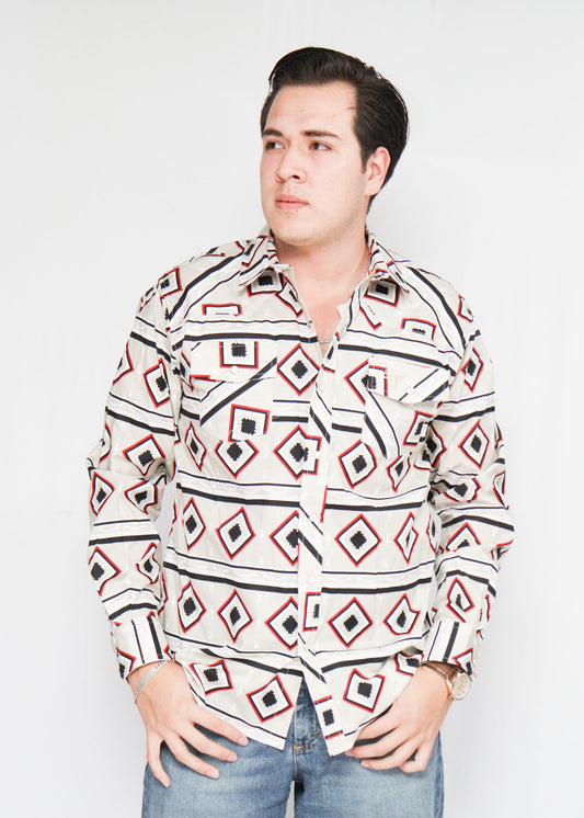 Camisa Grecas Manga Larga