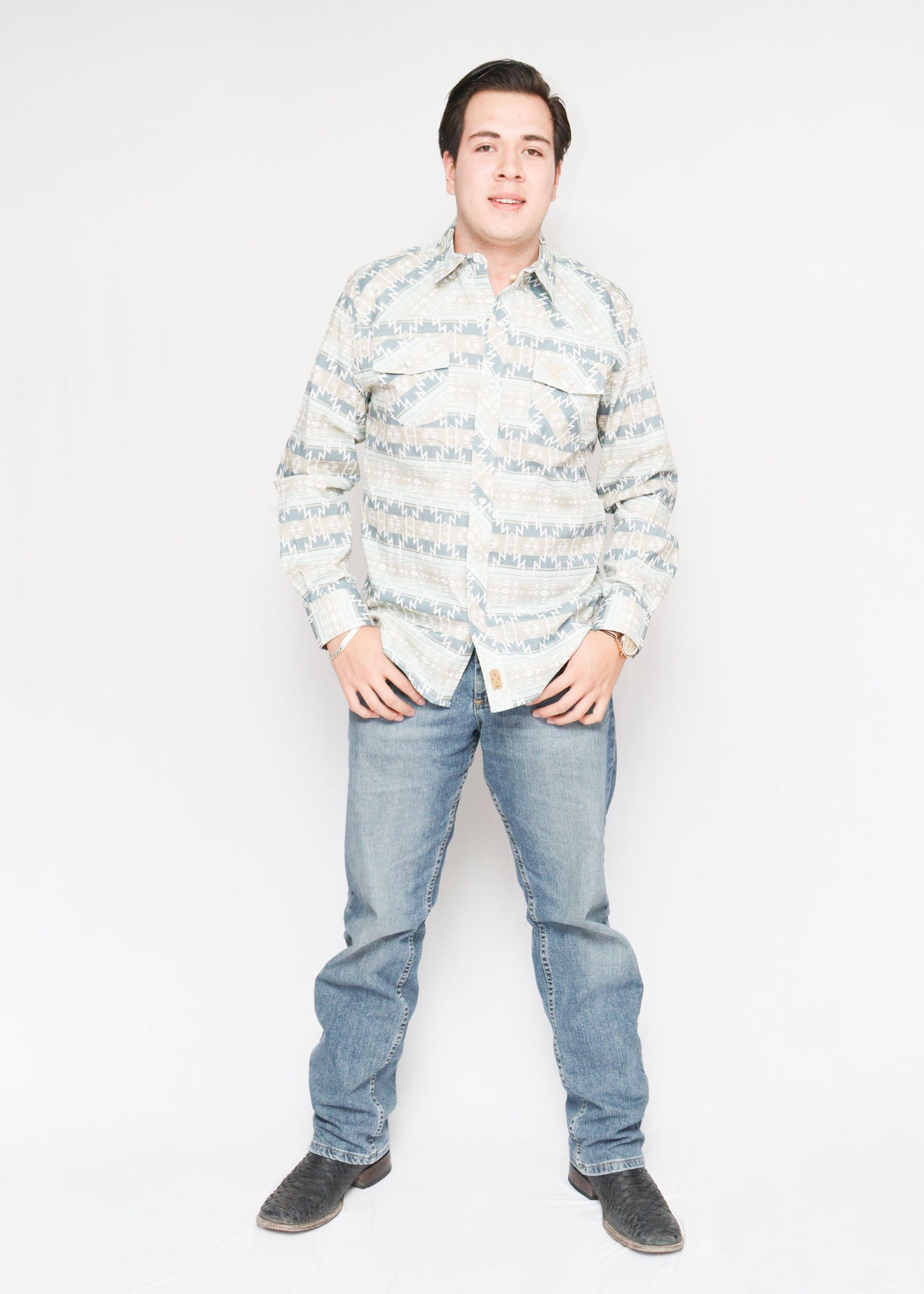 Camisa Grecas Manga Larga