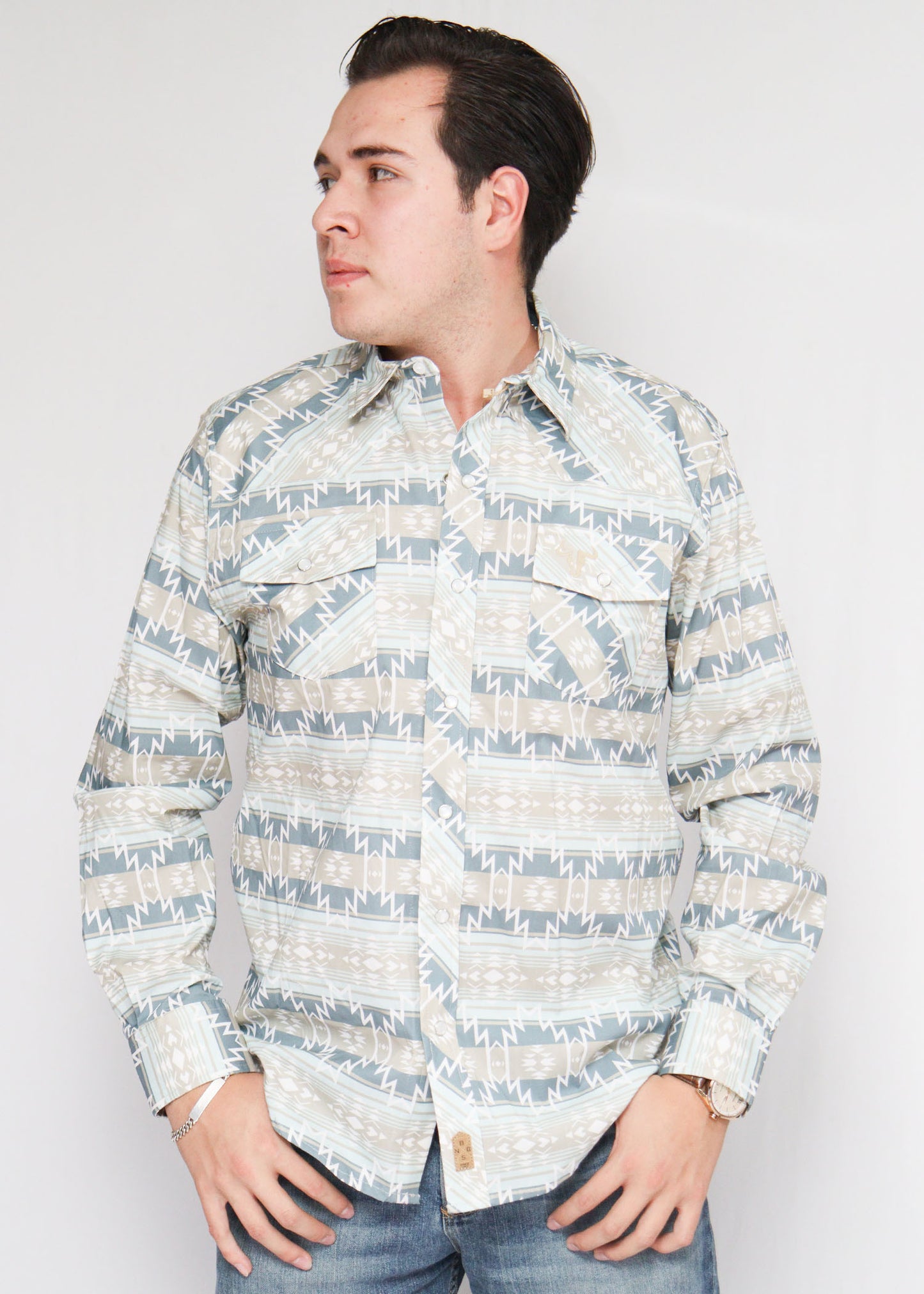 Camisa Grecas Manga Larga