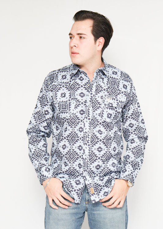 Camisa Grecas Manga Larga